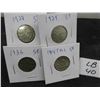 Image 1 : (4) Canadian Nickels 1922,29,36, 1947