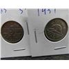 Image 2 : (4) Canadian Nickels 1923,1937,1943,1953