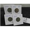 Image 1 : (4) Canadian Nickels 1924,1936,1947