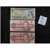 Image 1 : (3) Canadian Vills 1973 $1 and 2 x 1986 $2 Bill