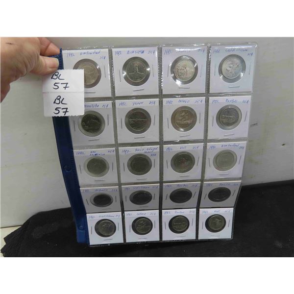 (20) Canadian Provincial Quarters 1992