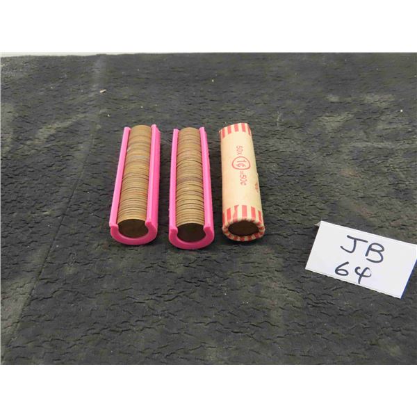 (3) Rolls USA Pennies All Older Coins