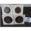 Image 1 : (4) Canadian Large Cents 1907,1909,1910,1920 Last