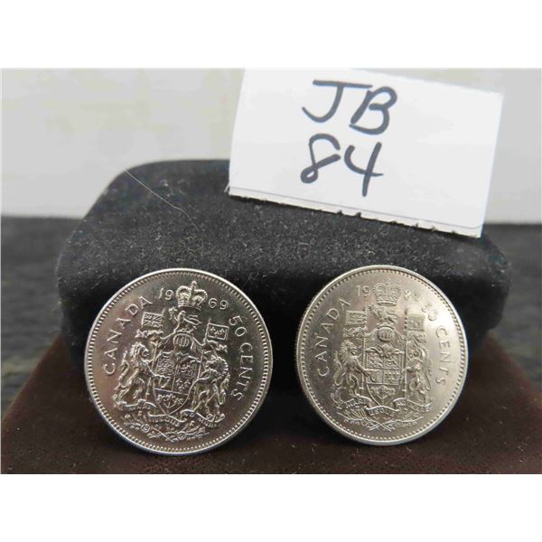 (2) Canadian 1969 and 1985 50cent Coins