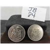 Image 1 : (2) Canadian 1969 and 1985 50cent Coins