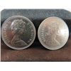 Image 2 : (2) Canadian 1969 and 1985 50cent Coins
