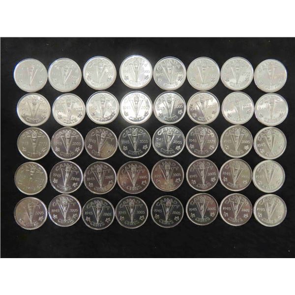 40 Uncirculated 1945- V-E Day Nickels