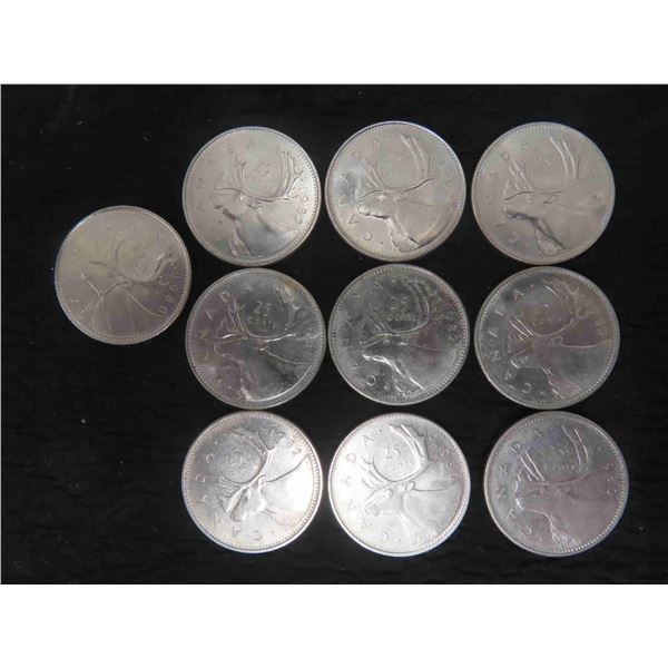 10 Canadian 1980, 81,82 Quarters