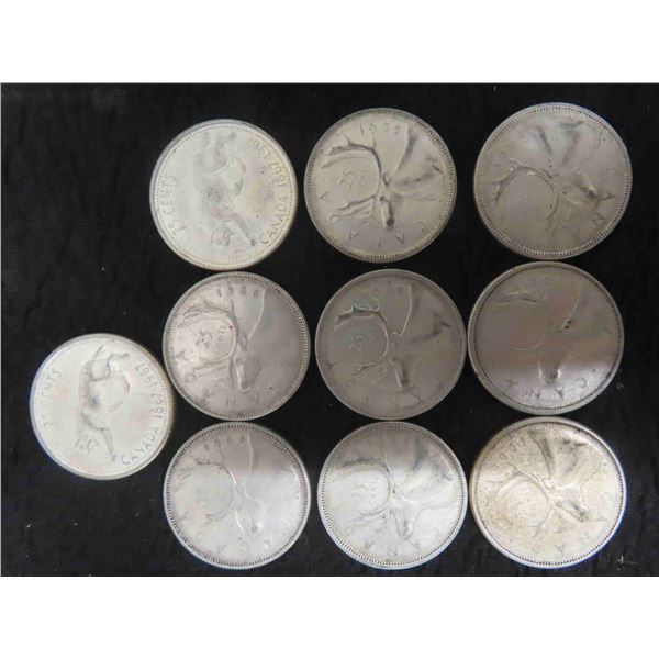 10 Canadian 1963-67 Quarters