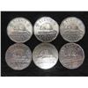 Image 1 : 6 Canadian 1953 Nickels