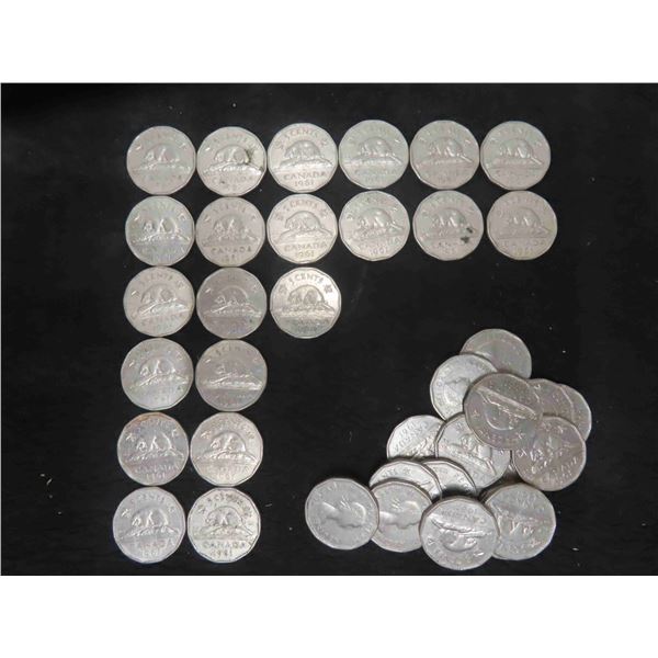 38 Canadian 1961 Nickels