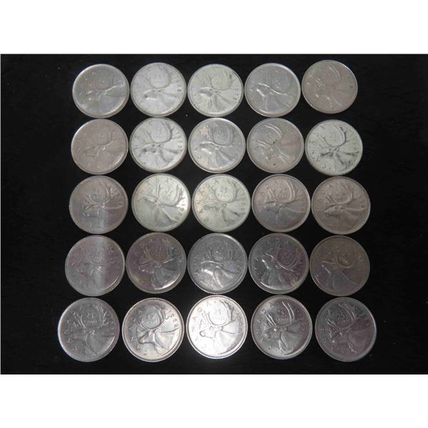 25 Canadian 1968 Quarters