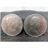 Image 2 : 2 Canadian 1871-1971 British Columbia Dollars