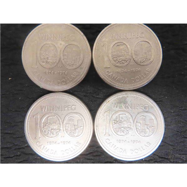 4 Canadian 1974 Silver Dollar