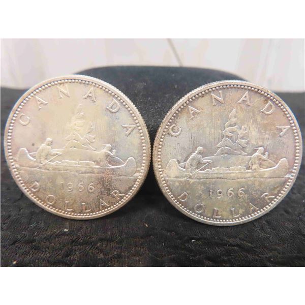 2 Canadian 1966 Silver Dollar