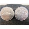 Image 1 : Canadian 1969 Silver Dollar + 1970 Centenial 