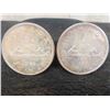 Image 1 : 2 Canadian Silver Dollars 1966