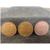 Image 2 : 3 Canadian Pennies 1940,41,47 and 1942 Farthing