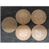 Image 1 : 5 Canadian Large Pennies 1917,18,18,17,19