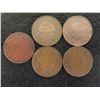 Image 1 : 5 Canadian Large Pennies 1913,15,15,16,17