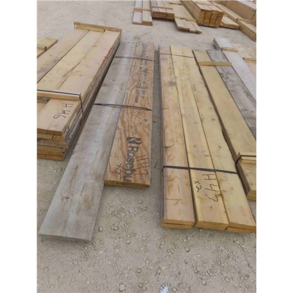 (8) Boards : (6) 2'' x 8'' x 11ft03'' , (1) 2'' x 12'' x 14ft ,
