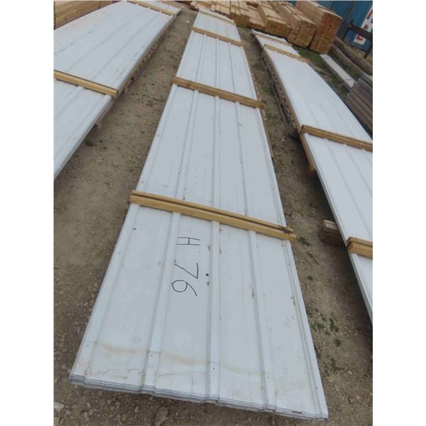 20 Sheets Steel Cladding 31ft Long, White, 1860 