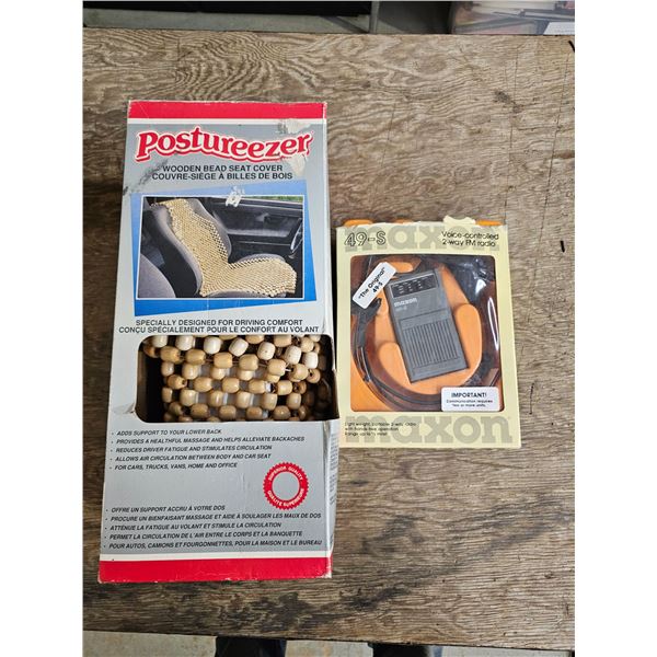 Postureezer Wooden Bead Seat Cover/Maxon 49-S Voice Controlled 2-Way Fm Radio