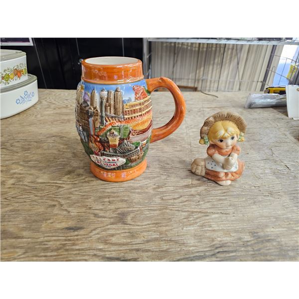 Austrian Porcelain Las Vegas Beer Mug/Porcelain Figurine