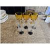 Image 1 : 3- Brown Glass Goblets/5- Black & Clear Glasses