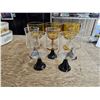Image 3 : 3- Brown Glass Goblets/5- Black & Clear Glasses