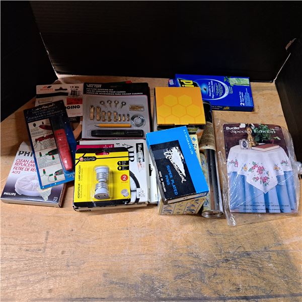 lot of misc itmes, air fillters and bug repellent