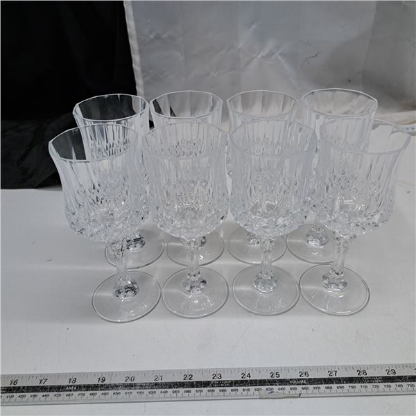 8 medium crystal glasses
