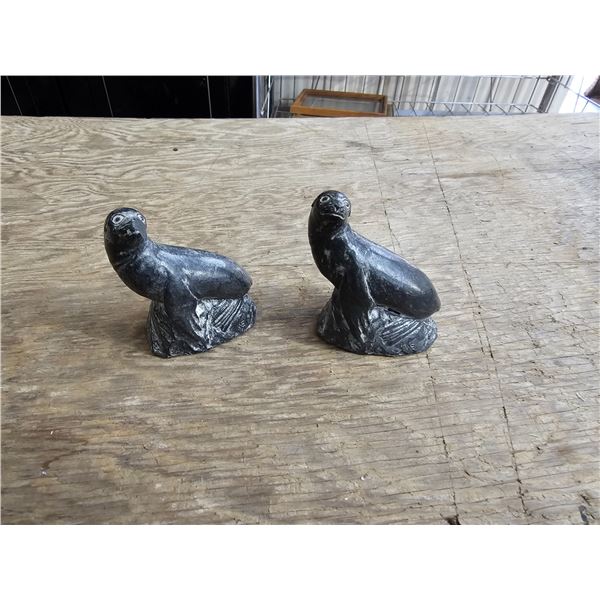 Soap Stone Seals By The Wolf Sculptures