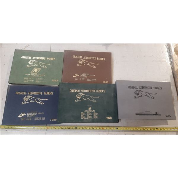 Vintage (5) Original Automotive Fabrics Binders. (1982, 1986, 1985, 1998, 1995)