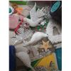 Image 14 : Lot of Kids Toys, (3) Bag of Small Doll Clothes, Jewelry, Colored Pensils, Sharpners, Games, Mickey 