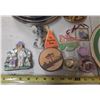 Image 2 : Box of decorative items, plates, small figures, bowls, bear mug, etc.