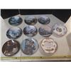 Image 8 : Box of decorative items, plates, small figures, bowls, bear mug, etc.