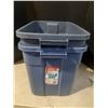 Image 11 : Lot of Plastic Plates, Bottle, Container, (2) Large Tins Container, Box of Clothes Hangers and (2) R