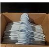 Image 9 : Lot of Plastic Plates, Bottle, Container, (2) Large Tins Container, Box of Clothes Hangers and (2) R