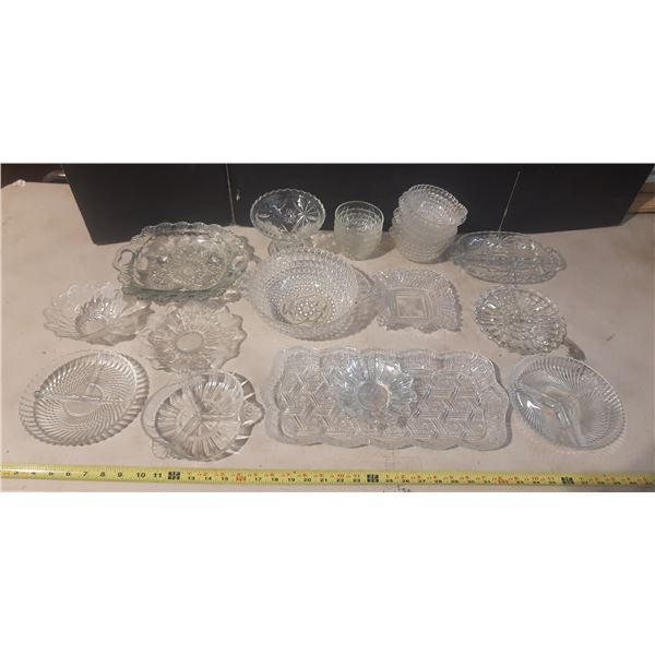 Lot of Glassware Plates and Bowls, Etc.