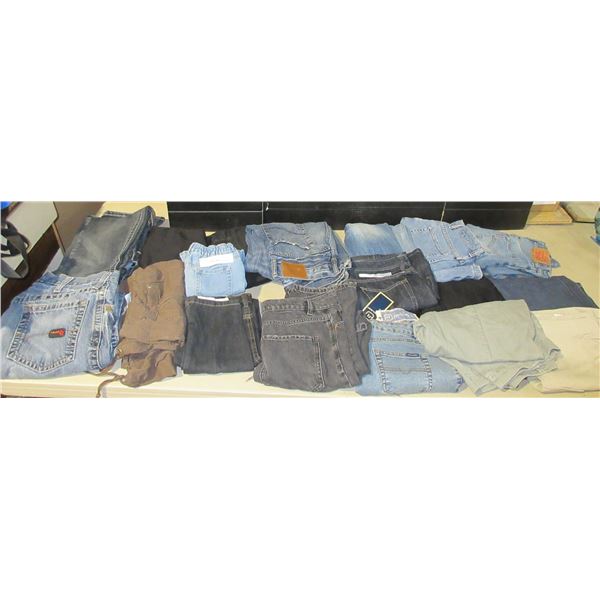 Lot of Jeans (Various Sizes of Kids Included 6, 7, 8, 8 etc, Some Adult Also), 7 Cotton White Handke