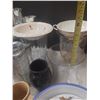 Image 9 : Lot of Cups, Glass, Jar, Storage Container, Large Flower Vase, Bowl, Plate and Small Decorative Item