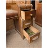 Image 3 : Oak Desk with drawers and flower design 42"x28"x17"