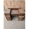 Image 4 : Oak Desk with drawers and flower design 42"x28"x17"