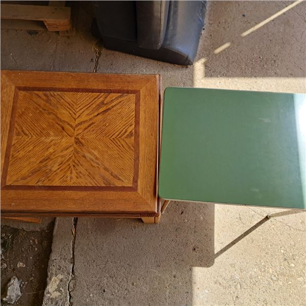 2 small tables, 1- is 19"H by 22"L by 26"W, second is 20"H by 18"W by 24"L
