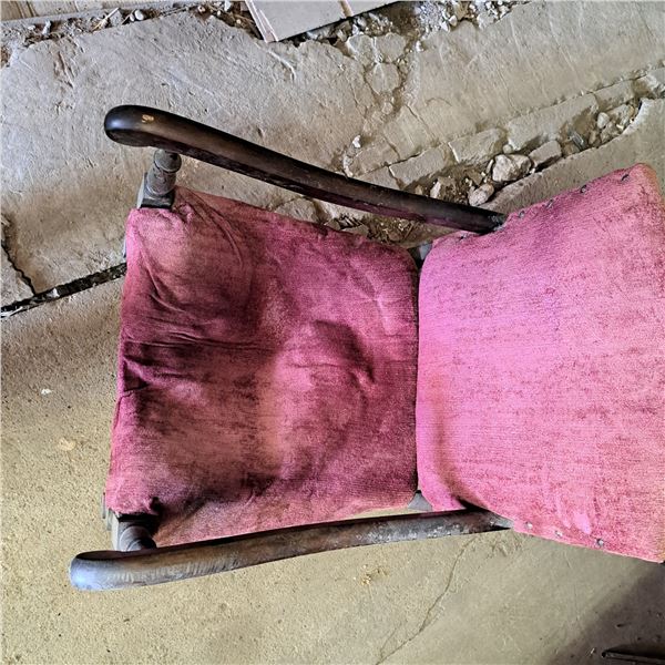 antiqueupholstered chair missing bottom