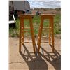 Image 1 : (2) Tall wooden Stools 12"x29" Tall