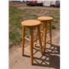 Image 2 : (2) Tall wooden Stools 12"x29" Tall