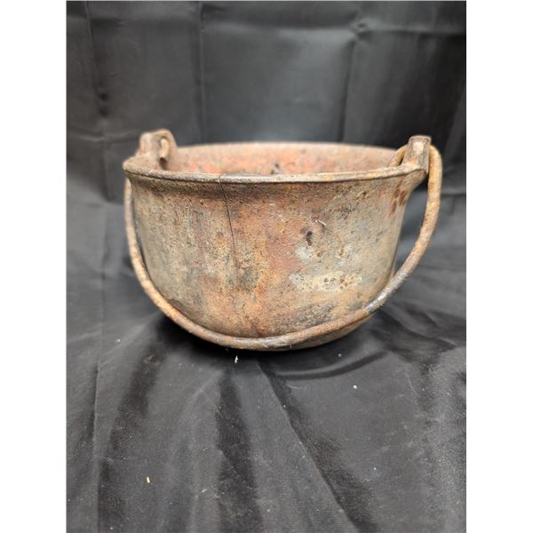 Antique Cast Iron Cauldren/Kettle Chipped Made in Canada 7"x3" Tall
