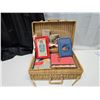 Image 1 : Wicker Basket Of Childrens Books/Paper Dolls/Post Cards/Letters From Biggor